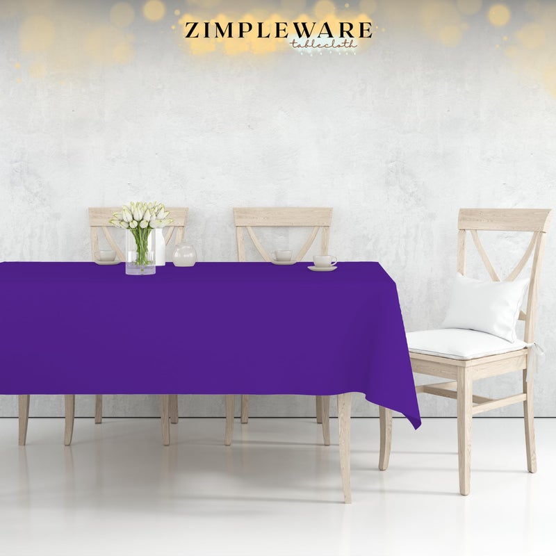 ZIMPLEWARE Premium Purple Plastic Table Cloth Disposable (12 Pk) Plastic Tablecloths for Rectangle Tables (54in x 108in) Party Table Cloths Disposable for 6ft to 8ft Rectangle Tables - Image 4